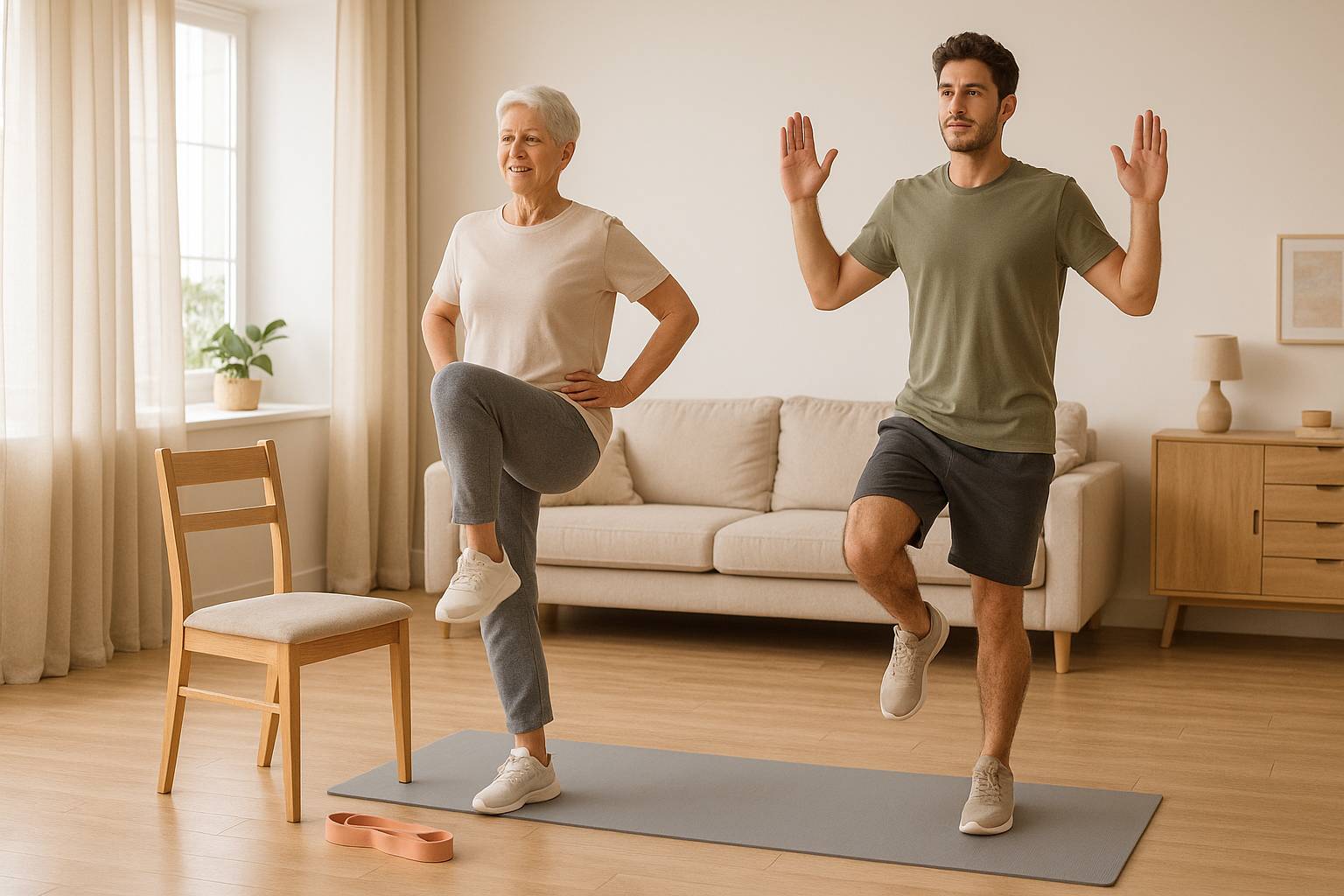 Entrenamiento HIIT sin impacto para principiantes y personas mayores